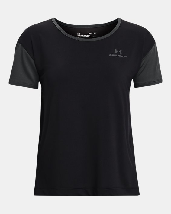 Women's UA RUSH™ Energy Colorblock Short Sleeve, Black, pdpMainDesktop image number 4